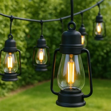 Lauko Dekoratyvinė girlianda GIRLIANDA 10xLED 10m IP44 šilta balta