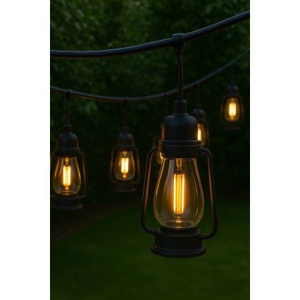Lauko Dekoratyvinė girlianda GIRLIANDA 10xLED 10m IP44 šilta balta