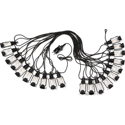 Lauko Dekoratyvinė girlianda GIRLIANDA 20xLED 20m IP44 šilta balta