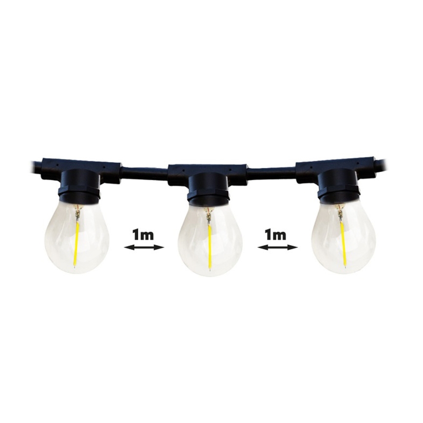 Lauko dekoratyvinė girlianda MIMOSA 20xE27/1,3W/230V IP44 20m