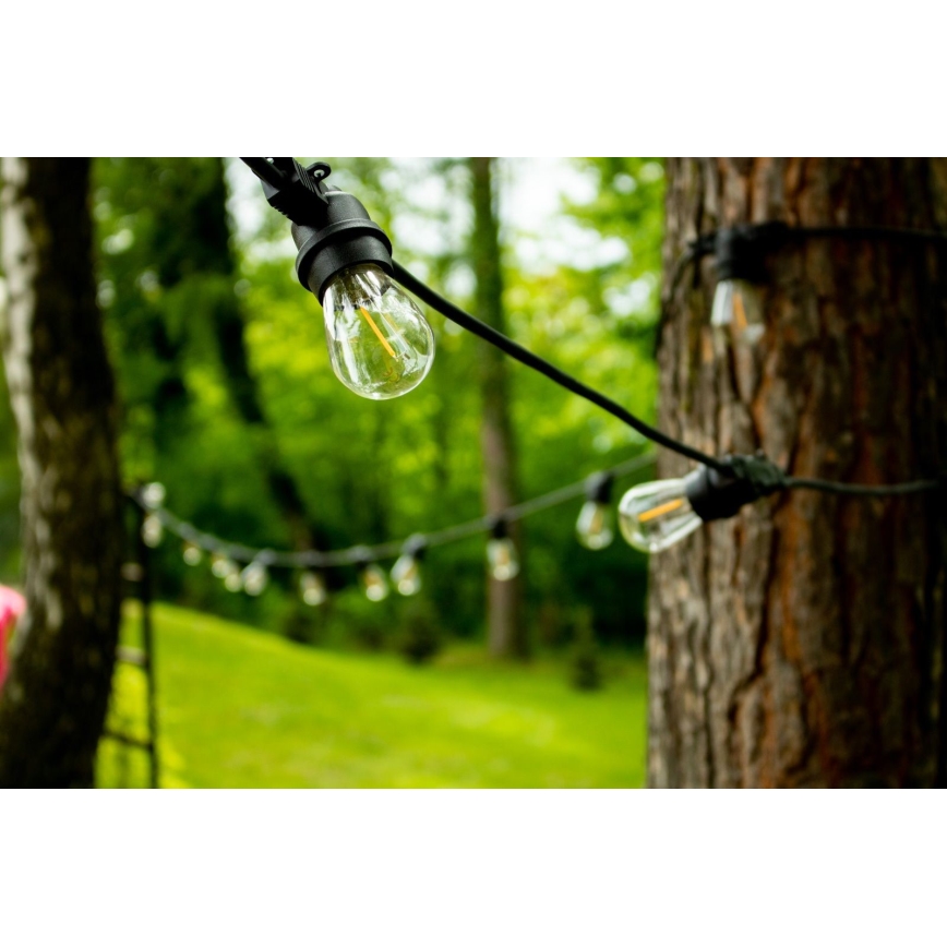 Lauko dekoratyvinė girlianda MIMOSA 20xE27/1,3W/230V IP44 20m