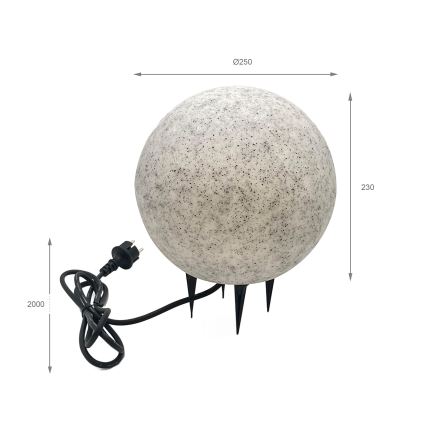 Lauko dekoratyvinis šviestuvas LUMISTONE 1xE27/15W/230V IP65 skersmuo 25 cm