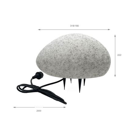 Lauko dekoratyvinis šviestuvas LUMISTONE 1xE27/15W/230V IP65 skersmuo 31,8 cm