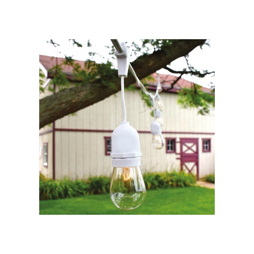 Lauko girlianda 15xE27/10W/230V 15 m IP44 balta