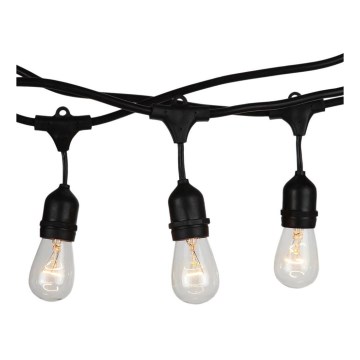 Lauko girlianda STRING, 15 m — 15 × E27 lizdų, maks. 25 W, 230 V, IP54