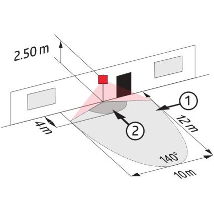 Lauko judesio jutiklis LC-CLICK 140° IP44 juoda