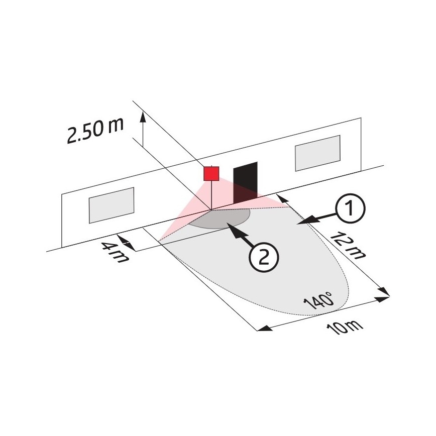 Lauko judesio jutiklis LC-CLICK 140° IP44 juoda
