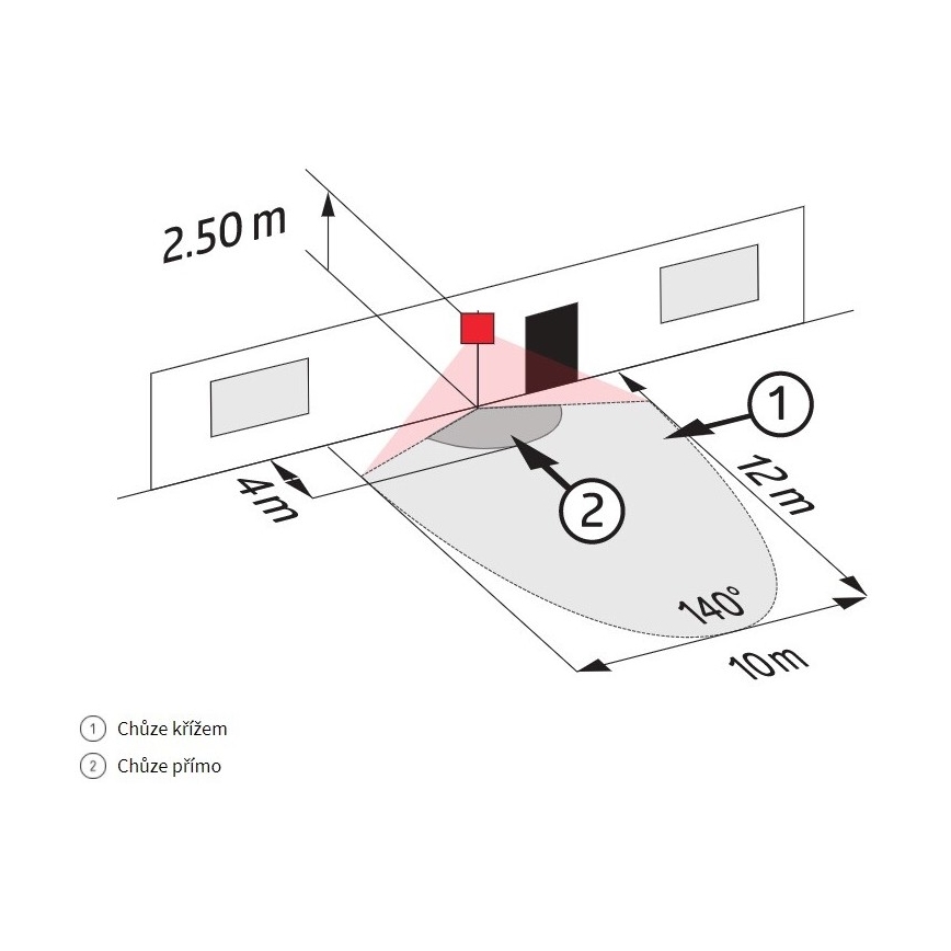 Lauko judesio jutiklis LC-CLICK 200° IP44 juoda