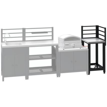 Lauko kampinis modulis 47x47x123 cm juoda/nerūdijančio plieno