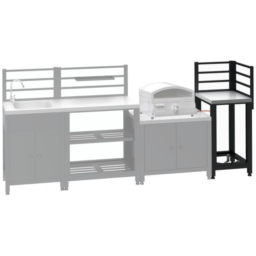 Lauko kampinis modulis 47x47x123 cm juoda/nerūdijančio plieno