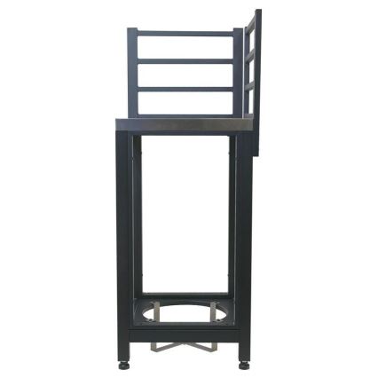 Lauko kampinis modulis 47x47x123 cm juoda/nerūdijančio plieno