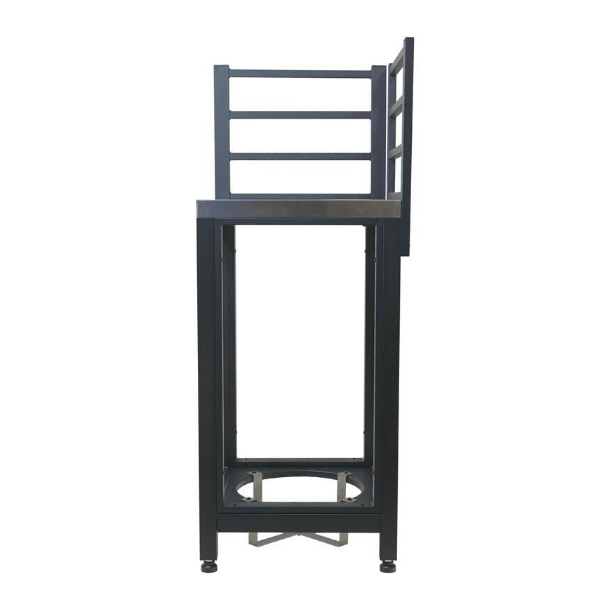 Lauko kampinis modulis 47x47x123 cm juoda/nerūdijančio plieno