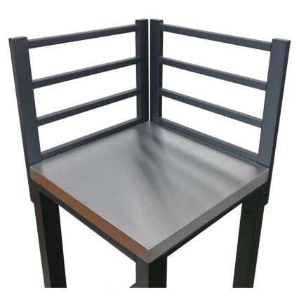 Lauko kampinis modulis 47x47x123 cm juoda/nerūdijančio plieno
