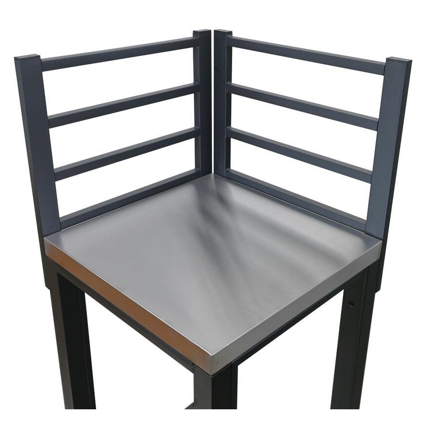 Lauko kampinis modulis 47x47x123 cm juoda/nerūdijančio plieno