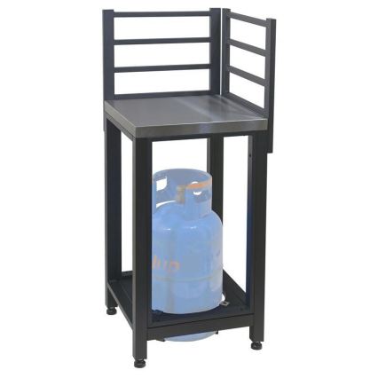 Lauko kampinis modulis 47x47x123 cm juoda/nerūdijančio plieno