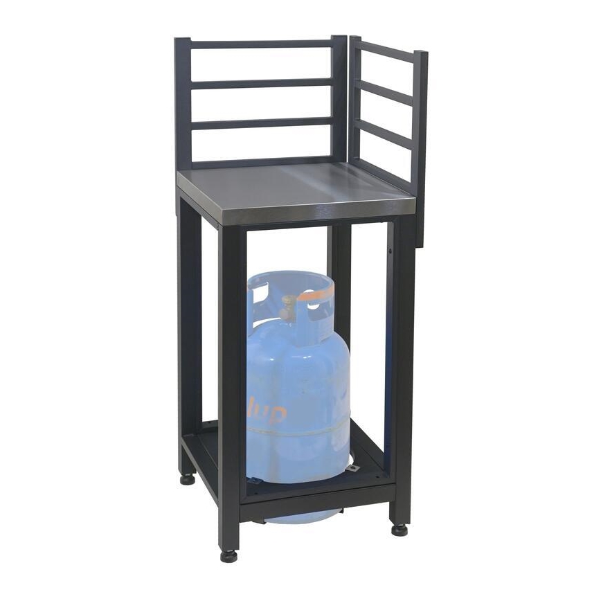 Lauko kampinis modulis 47x47x123 cm juoda/nerūdijančio plieno
