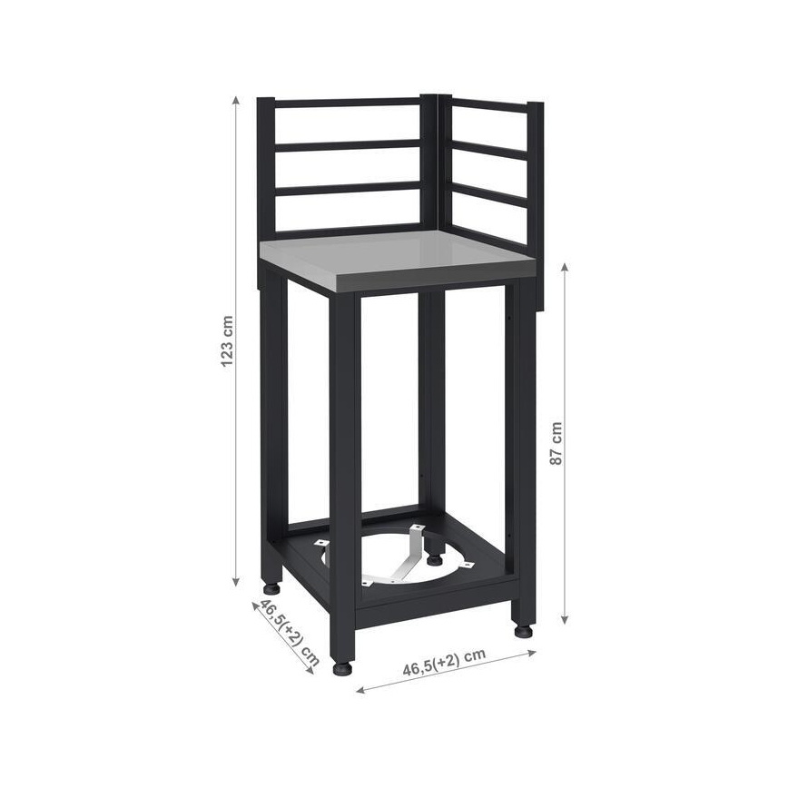 Lauko kampinis modulis 47x47x123 cm juoda/nerūdijančio plieno
