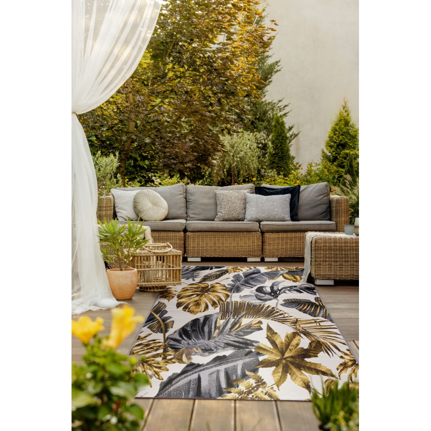 Lauko kilimas CAPPUCCINO 120x180 cm auksinis/pilkas/baltas