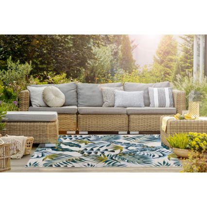 Lauko kilimas CAPPUCCINO 120x180 cm turkio spalvos/lapų raštas