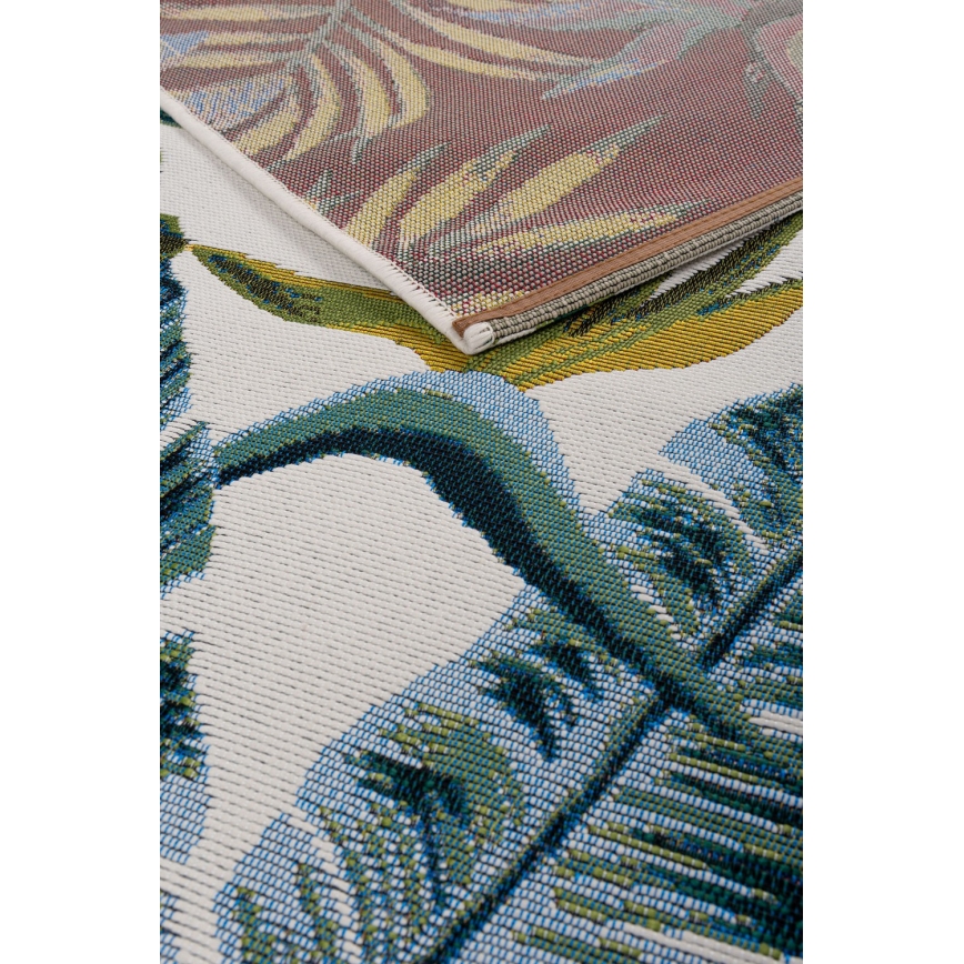 Lauko kilimas CAPPUCCINO 80x165 cm, turkio spalvos, lapų raštas