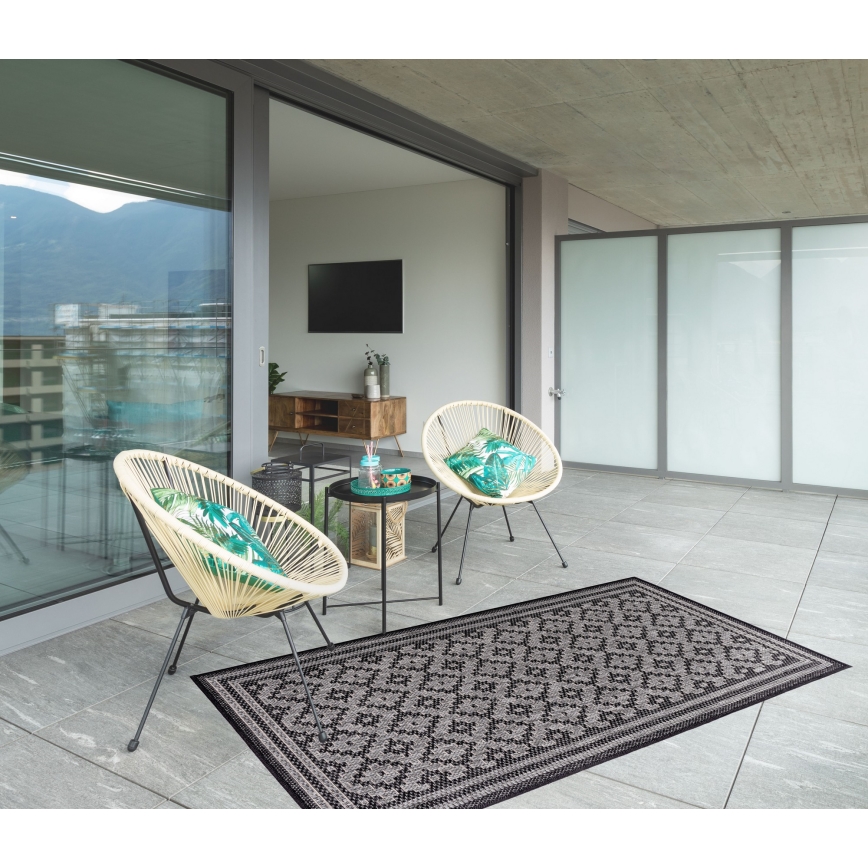 Lauko kilimas EXPRESS NEW OUTDOOR 120x160 cm antracitas/pilka
