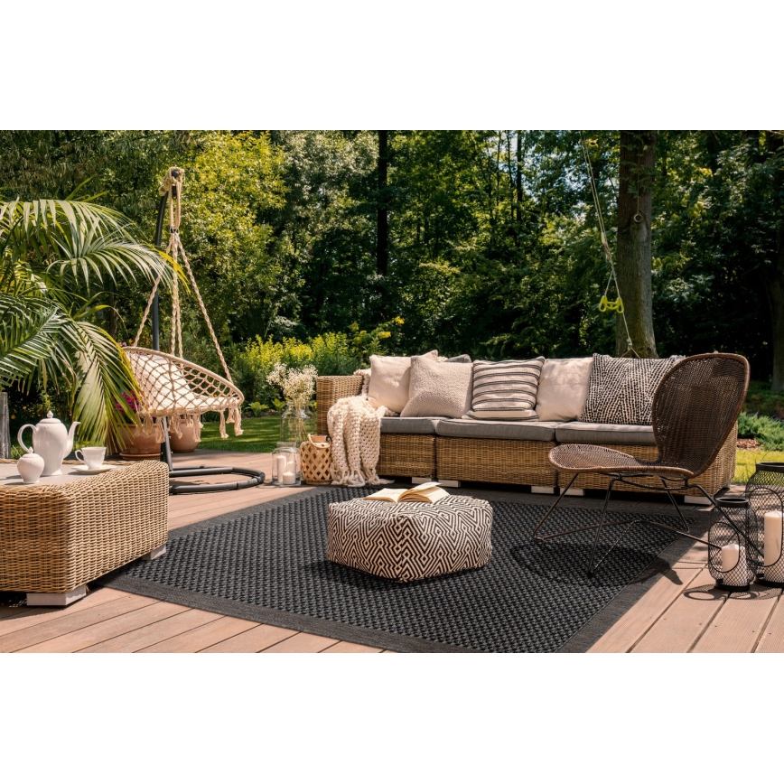 Lauko kilimas EXPRESS NEW OUTDOOR 160x220 cm antracitas/ruda