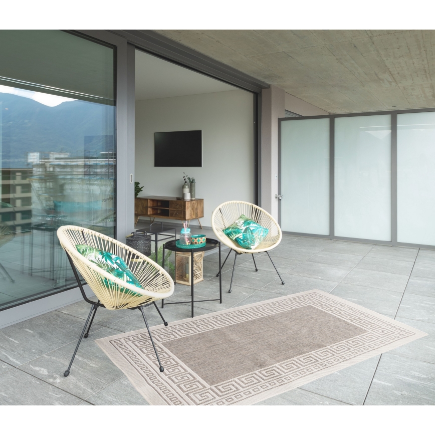 Lauko kilimas EXPRESS NEW OUTDOOR 80x150 cm pilka/smėlinė