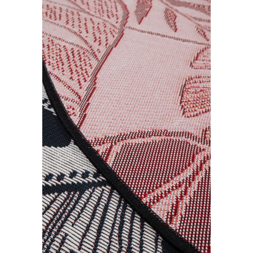 Lauko kilimas JUNGLE 135 cm juoda/balta/lapų raštas