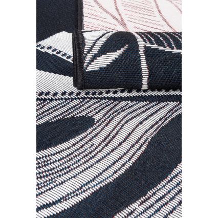 Lauko kilimas JUNGLE 160x220 cm juoda/balta/lapų raštas