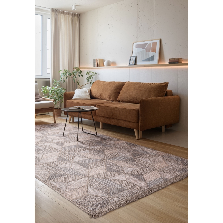 Lauko kilimas ORIA 160x220 cm pilka/bėžinė