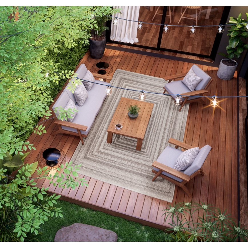 Lauko kilimas ORIA 160x220 cm pilkas