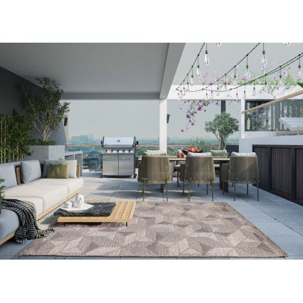 Lauko kilimas ORIA 160x220 cm pilkas/smėlinis