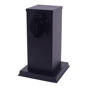 Lauko kištukinių lizdų stulpas 1Z SCHUKO 230V IP44 20 cm juoda