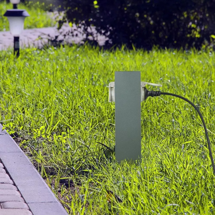 Lauko kištukinių lizdų stulpas SCHUKO 2Z 230V IP44