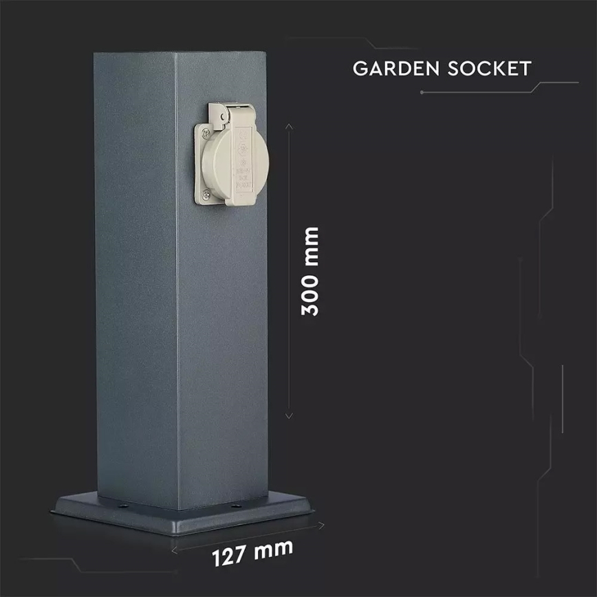 Lauko kištukinių lizdų stulpas SCHUKO 2Z 230V IP44
