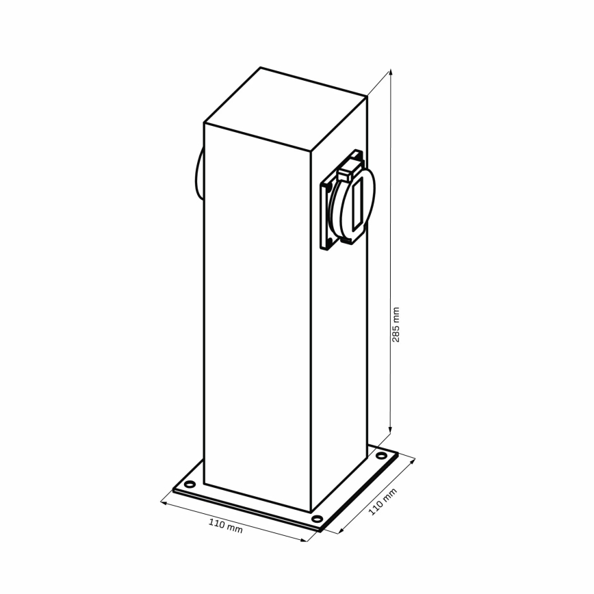 Lauko kištukinių lizdų stulpas 2Z ELEKTRI 230V IP44