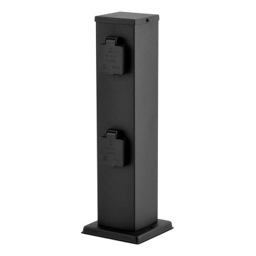 Lauko kištukinių lizdų stulpas 4Z SCHUKO 230V antracitas IP44