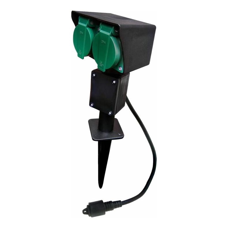 Lauko kištukinių lizdų stulpas EASY CONNECT 2Z 3600W/230V IP44 žalia