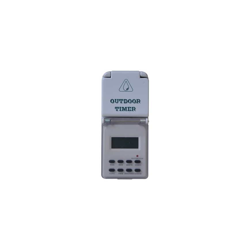 Lauko laiko jungiklis skaitmeninis savaitinis 16A/230V IP44 200 mAh