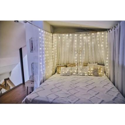 Lauko LED girlianda, 240 LED, 8 funkcijų, 6,7 m, IP44, šiltai balta