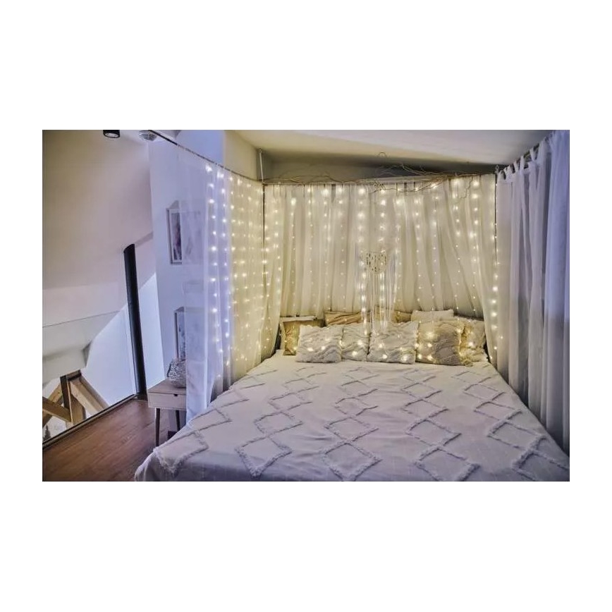 Lauko LED girlianda, 240 LED, 8 funkcijų, 6,7 m, IP44, šiltai balta