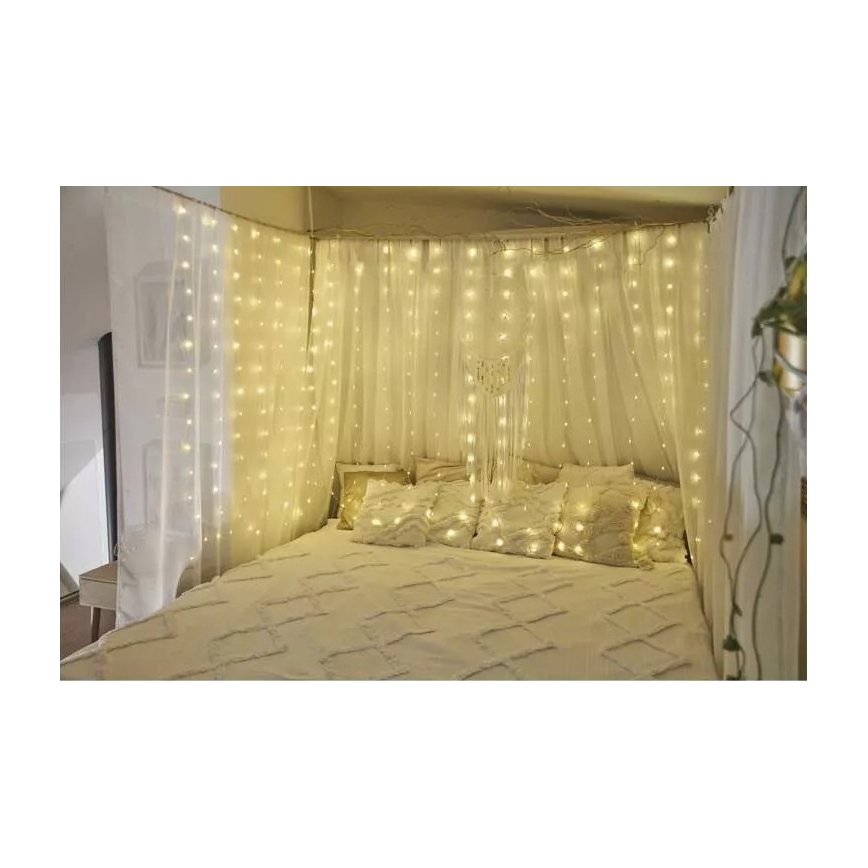 Lauko LED girlianda, 240 LED, 8 funkcijų, 6,7 m, IP44, šiltai balta