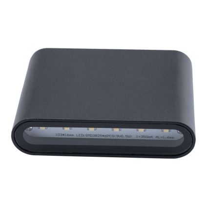 Lauko LED sieninis šviestuvas  FLOW 2xLED/3W/230V IP54 juodas
