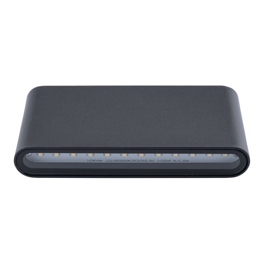 Lauko LED sieninis šviestuvas FLOW 2xLED/6W/230V IP54 juodas