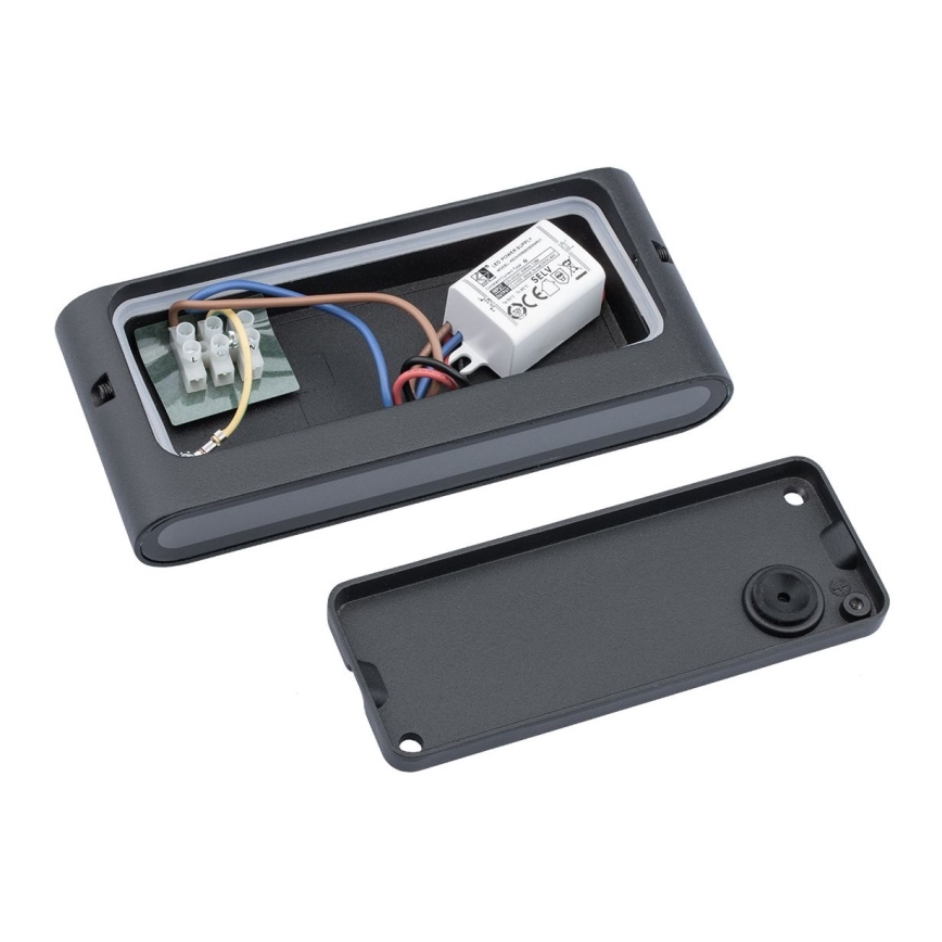 Lauko LED sieninis šviestuvas FLOW LED/6W/230V IP54 juodas