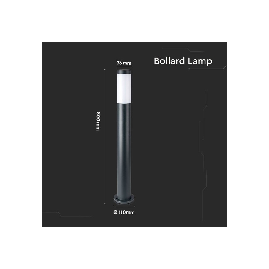 Lauko lempa 1xE27/60W/230V IP44 80cm juoda
