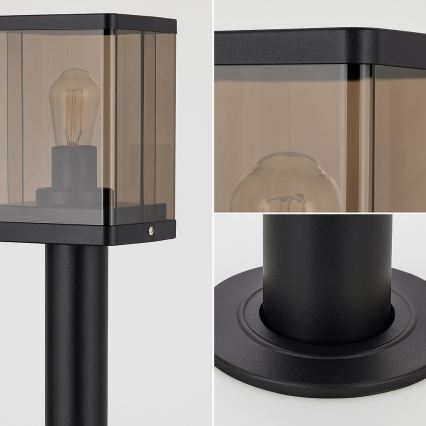 Lauko lempa 1xE27/60W/230V IP44 juoda/dūminė ruda