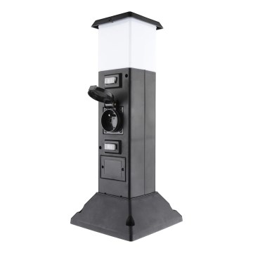 Lauko lempa su 2 lizdais 1xE14/15W/230V IP44 juoda