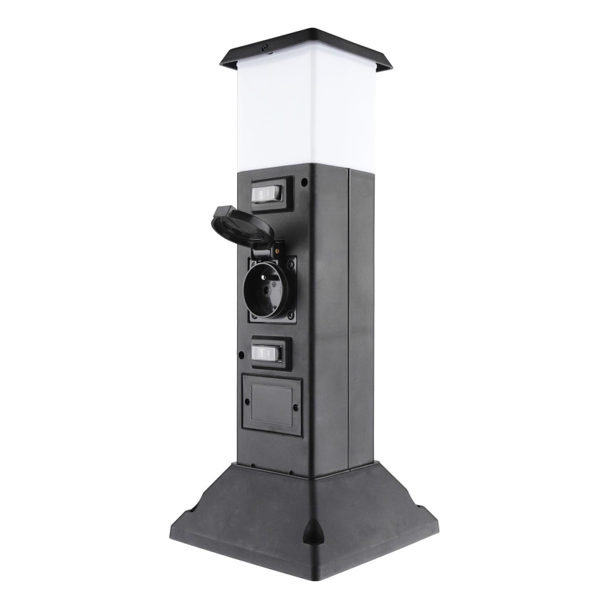 Lauko lempa su 2 lizdais 1xE14/15W/230V IP44 juoda