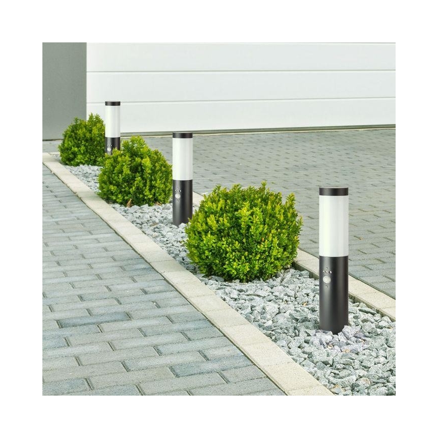 Lauko lempa su jutikliu 1xE27/60W/230V IP44 45cm antracitas